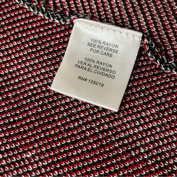 Joseph A. Longline Open Front Sweater Red Black Knit Windowpane Pockets Size 1X - Picture 9 of 13